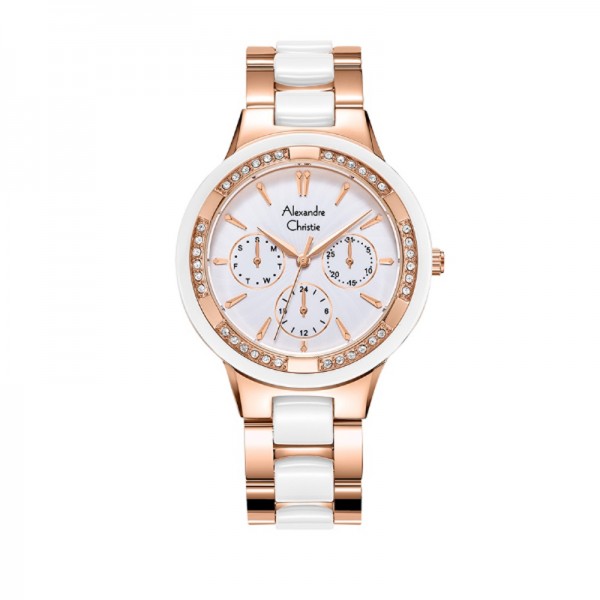 Alexandre Christie AC 2299 Rosegold White Ceramic BFBRGSL